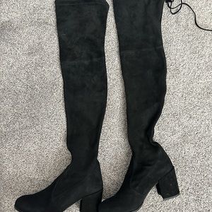 Stuart Weitzman Women's Thighland, Black Over The Knee Boots, size 7